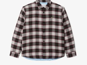 Мужская утеплённая клетчатая рубашка Lacoste в клетку