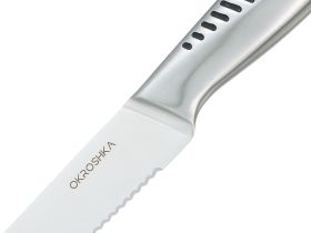 Нож кухонный для стейка Okroshka Wasabi 11.5 см, сталь 5cr15mov, рукоять сталь