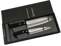 Набор из 2-х кухонных ножей Tojiro Fuji Cutlery TJ-GIFTSET-A, сталь Mo-V, рукоять полипропилен, черный