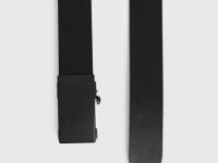 Ремень из натуральной кожи с автоматической пряжкой, Черный