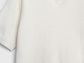 Поло из текстурной ткани, Белый