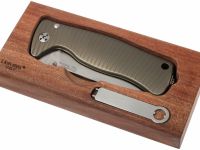 Нож складной LionSteel SR2 B (BRONZE) Mini, сталь Uddeholm Sleipner® Satin, рукоять титан по технологии Solid®, бронзовый