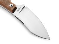 Нож с фиксированным клинком LionSteel H1, сталь M390, рукоять микарта, коричневый