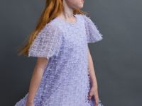 Платье с бантиками для девочек, Фиолетовый