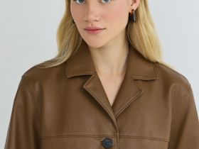 Куртка из искусственной кожи, Желтый