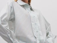 Рубашка из хлопка с отложным воротником