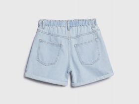 Джинсовые шорты на резинке с поясом, Голубой