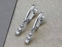 Серьги из белого золота с бриллиантами э4701сг11154300