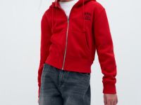 Укороченная толстовка для девочек, Красный