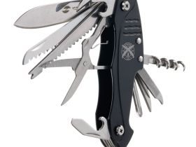 Нож перочинный Stinger 96 мм, 15 функций, черный, в блистере