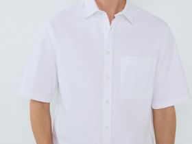 Рубашка из ткани оксфорд с коротким рукавом, Белый
