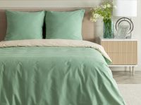 Постельное белье Smoke green & Cream