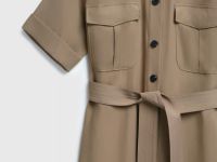 Платье-рубашка со съёмным поясом, Бежевый