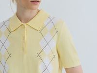 Джемпер поло с ромбами, Желтый