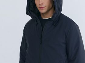 Утеплённая куртка с капюшоном, Синий