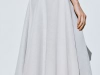 Юбка миди А-силуэта, Бежевый