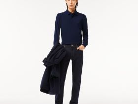 Мужское поло Lacoste с длинными рукавами