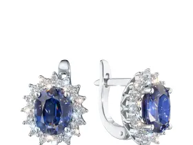 Серьги из белого золота с сапфирами э4758сг04210404