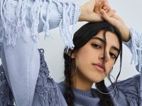 Джемпер с эффектом деграде и бахромой, Синий