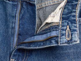 Ультраширокие джинсы с высокой посадкой, Синий