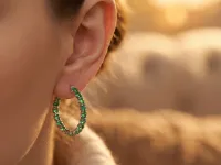 Серьги из серебра с изумрудами э0678сг07250371