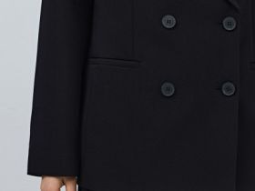 Двубортный жакет, Черный