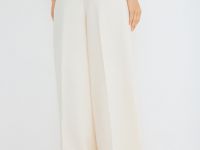 Брюки из поливискозы со складками, Бежевый