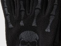 Чёрные перчатки из флиса со скелетами Глория Джинс