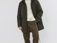 Удлинённая утеплённая парка с капюшоном, Зеленый