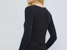 Лонгслив с шёлком, Черный