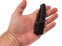 Складной нож Kansept Dako mirror DLC сталь S35VN, рукоять Ti/Purple Haze FatCarbon