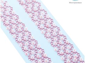 Наклейки акриловые MESHU "Pink line", 25*7,8см, стразы, 500 наклеек