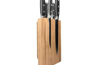 Подставка настольная магнитная для 6 ножей Woodinhome KS003SON, дуб