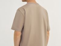 Футболка с текстовым принтом, Бежевый