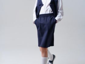 Комплект трикотажный для девочек: жилет, юбка