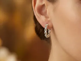 Серьги из комбинированного золота с бриллиантами э4801сг12200015