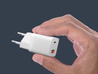 Сетевое зарядное устройство Deppa USB-C + USB-A, PD 3.0, QC 3.0, GaN, 20 Вт белый