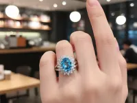 Кольцо из белого золота с топазом э4771кц04210404