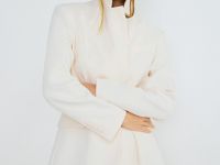 Однобортный жакет из поливискозы, Бежевый