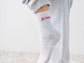 Носки в рубчик, 3 пары, Красный