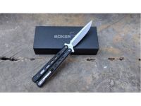 Складной нож Boker Plus Balisong 06EX002, Satin Finish 440C Steel, рукоять стеклотекстолит G-10, чёрный