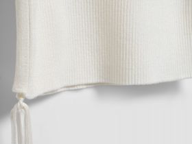 Джемпер в рубчик с завязками для девочек, Белый