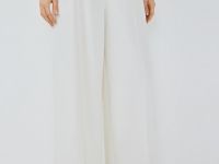 Широкие брюки со складками, Белый