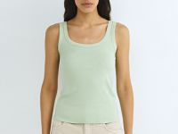 Базовая майка в рубчик, Зеленый