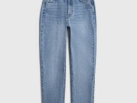 Джинсы Мом из плотного денима, Голубой