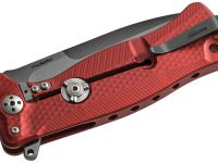 Нож складной LionSteel SR11A RB RED, сталь Uddeholm Sleipner® Black Finish, рукоять алюминий (Solid®), красный