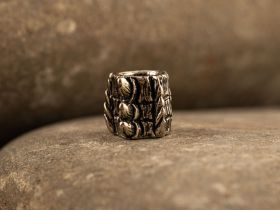 Бусина для темляка Хребет дракона, мельхиор