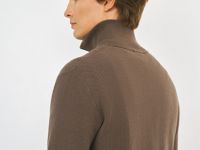 Текстурный джемпер на молнии, Коричневый