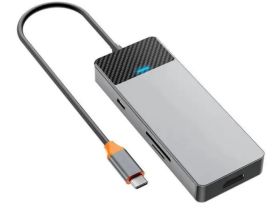 Адаптер WIWU Linker 7 в 1 USB-C HUB на USBx2/Type-C/HDMI/TF/SD (A721HD) (Grey)