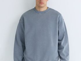 Свитшот с эффектом стирки, Синий